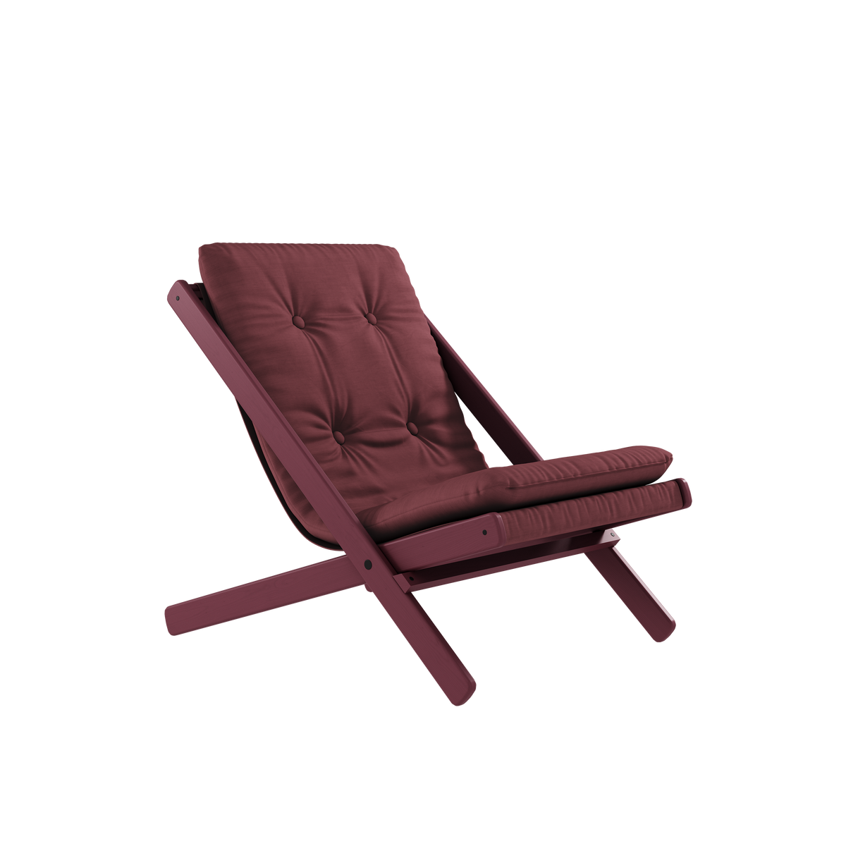 BOOGIE SIESTA RED LACQUERED BEECH W. BOOGIE MATTRESS BORDEAUX