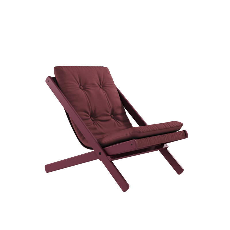BOOGIE SIESTA RED LACQUERED BEECH W. BOOGIE MATTRESS BORDEAUX
