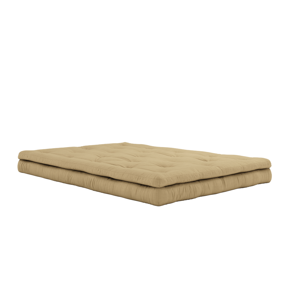 BUCKLE-UP SOFA WHEAT BEIGE W. 3 BROWN LEATHER BELTS