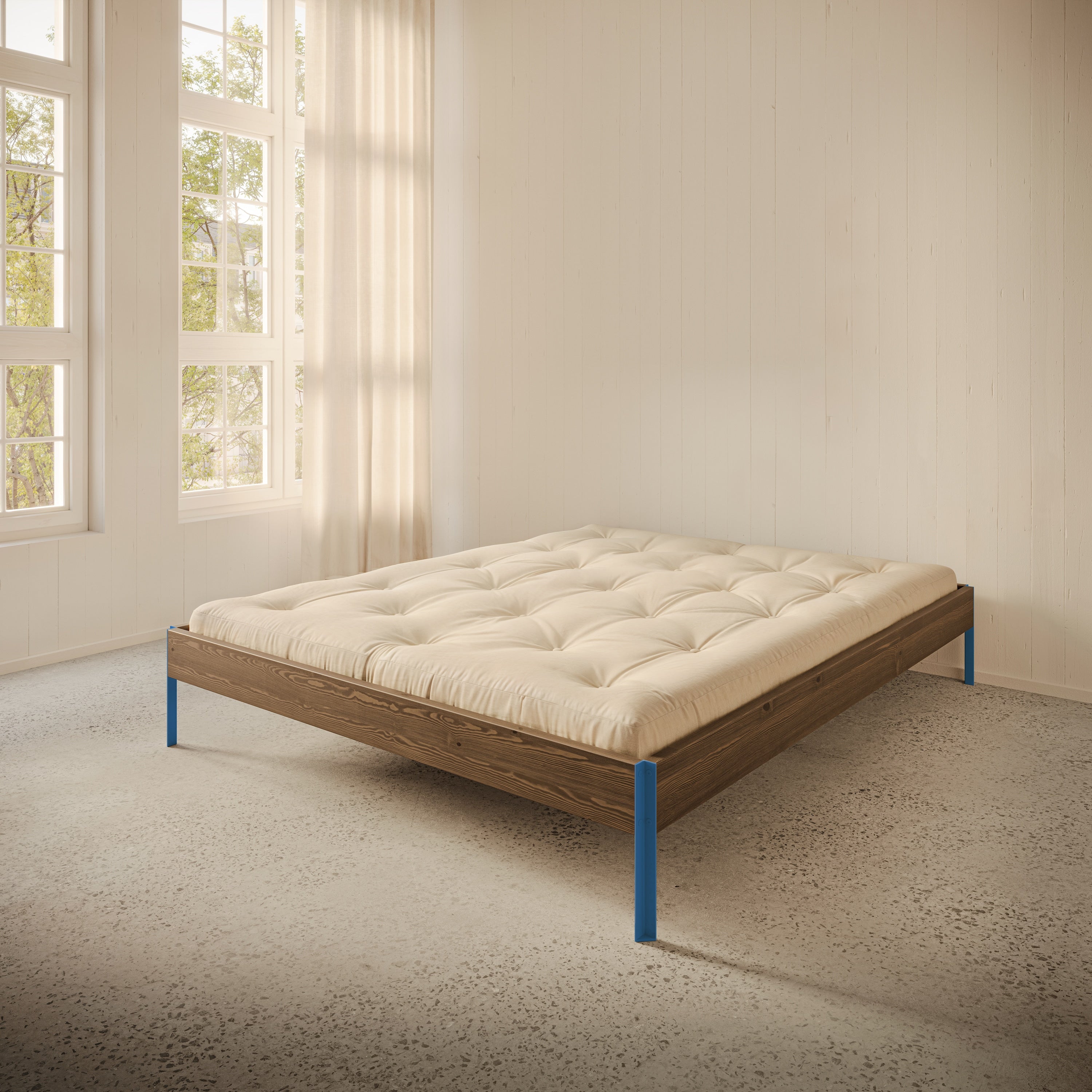 CORE BED CAROB BROWN VIVID BLUE 140X200