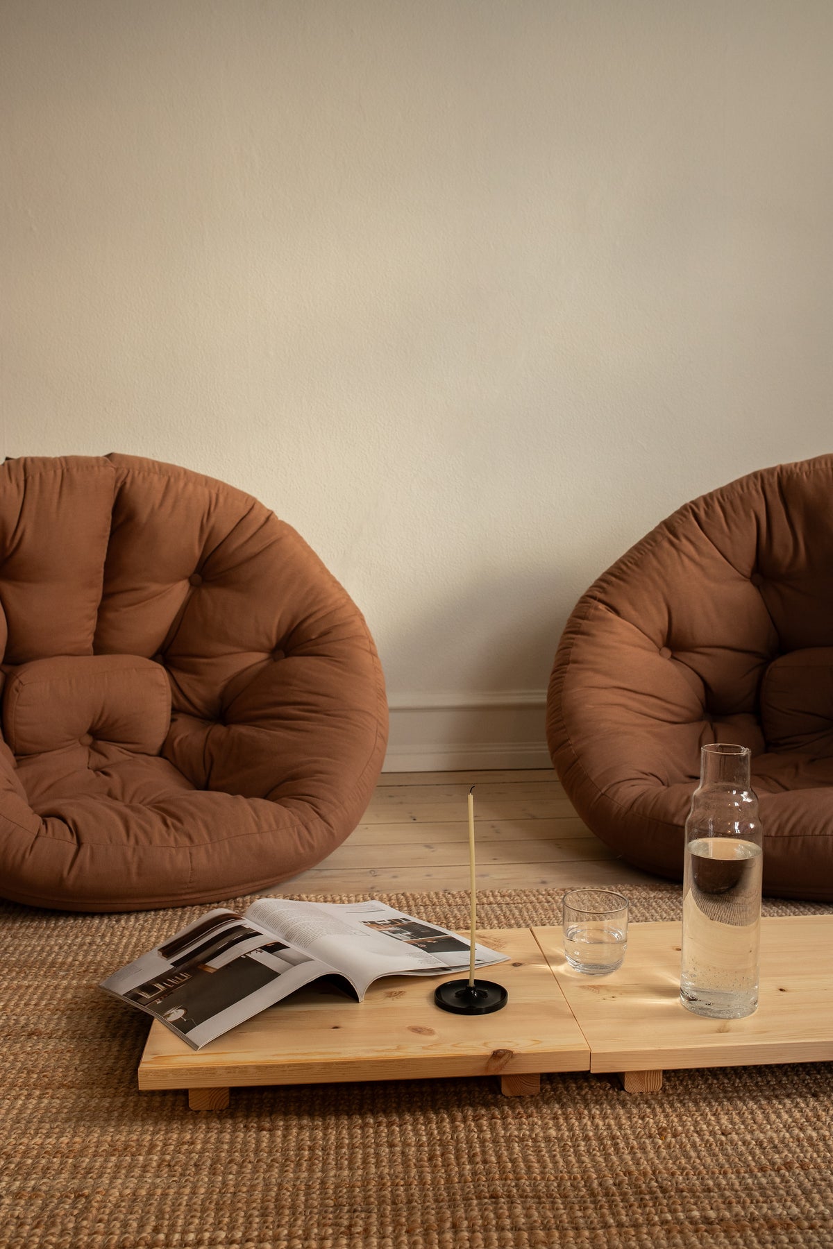 DOCK SIDE TABLE SET CLEAR LACQUERED