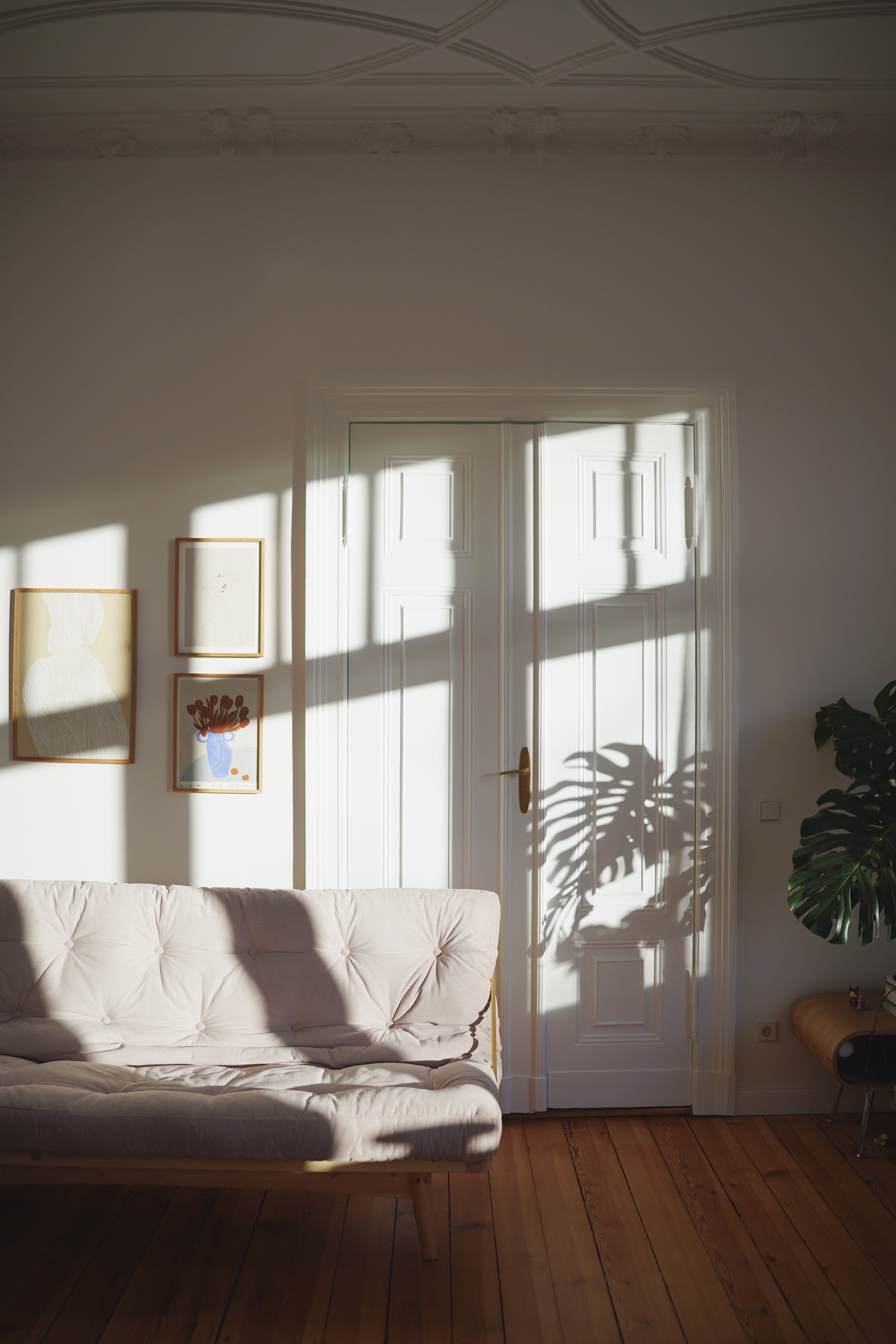 FOLK CLEAR LACQUERED W. 5-LAYER MIXED MATTRESS WHEAT BEIGE