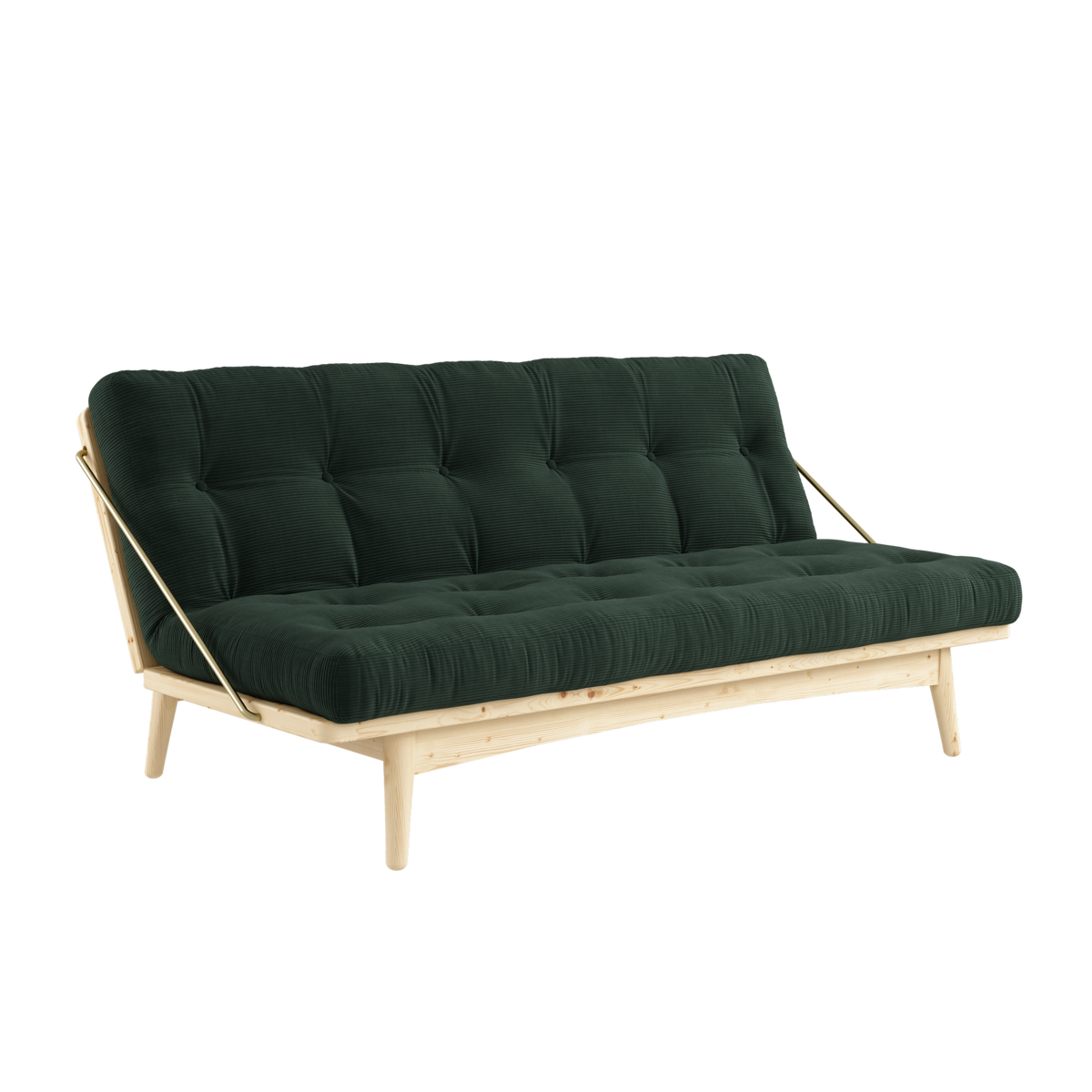 FOLK CLEAR LACQUERED W. 5-LAYER MIXED MATTRESS SEAWEED