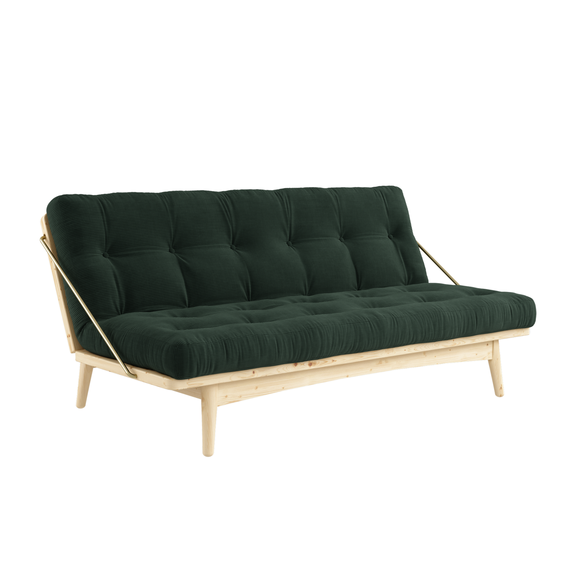 FOLK CLEAR LACQUERED W. 5-LAYER MIXED MATTRESS SEAWEED