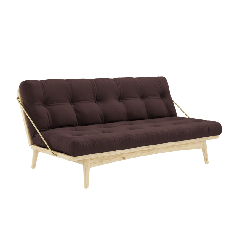 FOLK CLEAR LACQUERED W. 5-LAYER MIXED MATTRESS BROWN