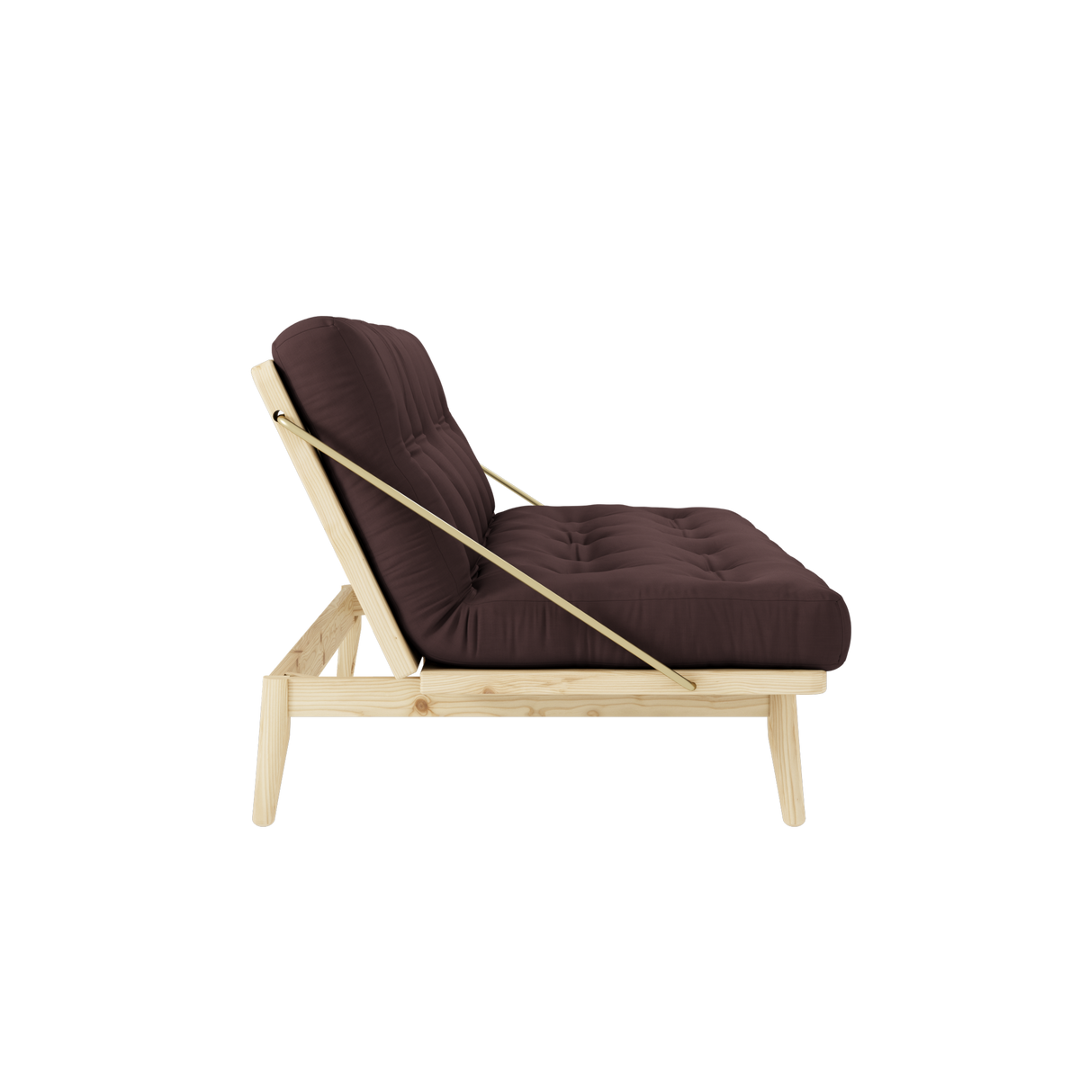 FOLK CLEAR LACQUERED W. 5-LAYER MIXED MATTRESS BROWN