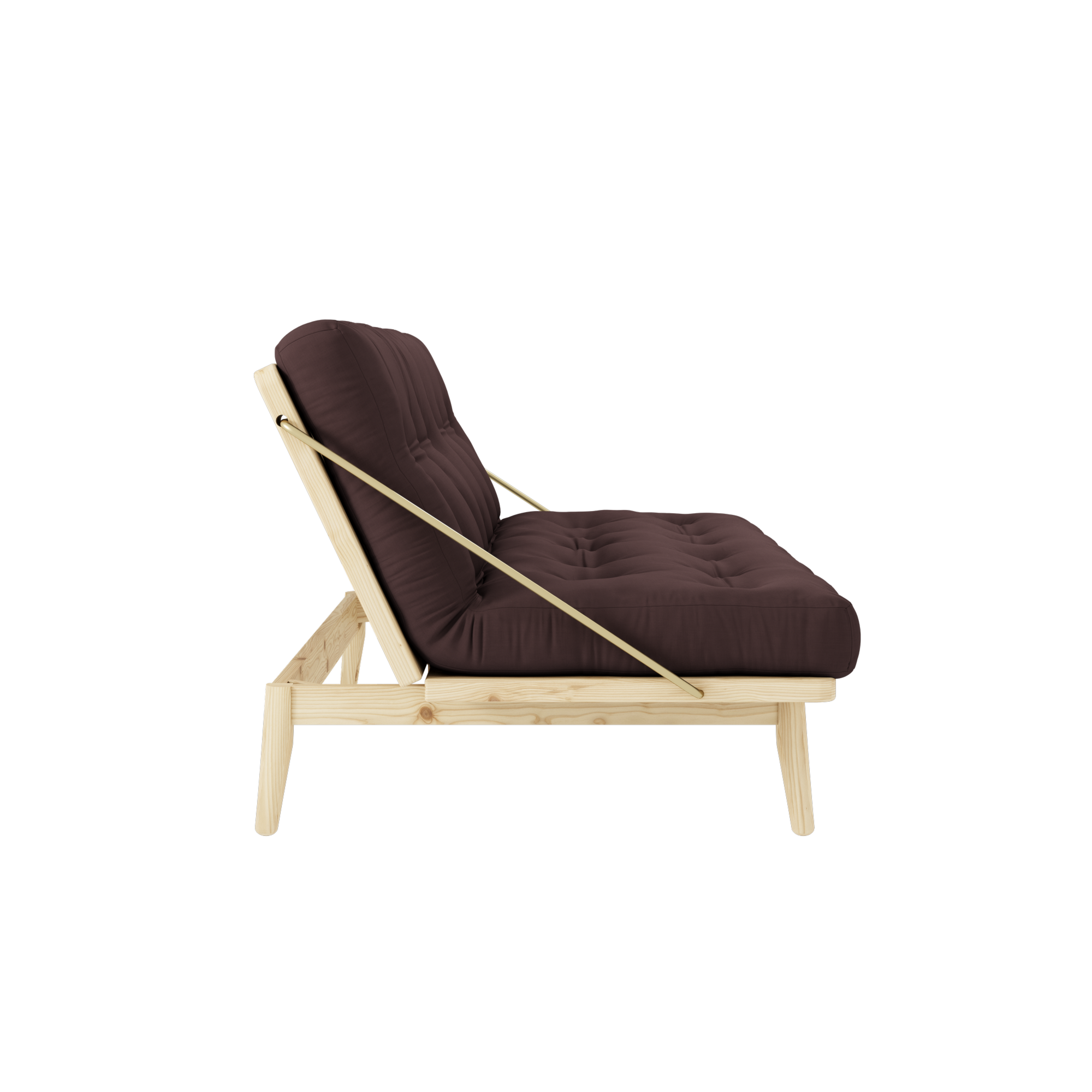 FOLK CLEAR LACQUERED W. 5-LAYER MIXED MATTRESS BROWN