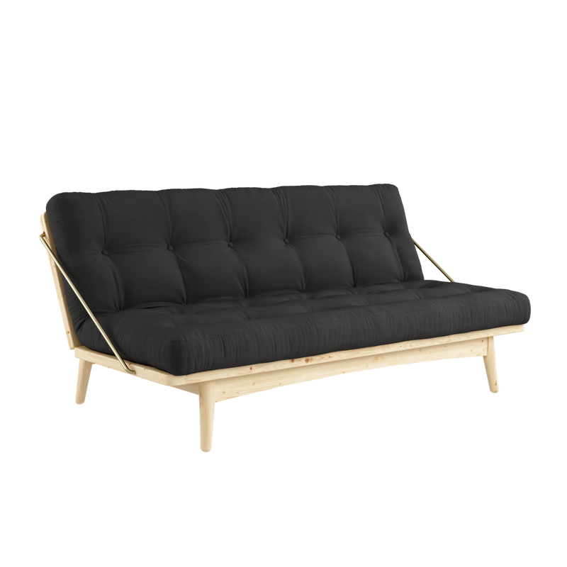FOLK CLEAR LACQUERED W. 5-LAYER MIXED MATTRESS DARK GREY