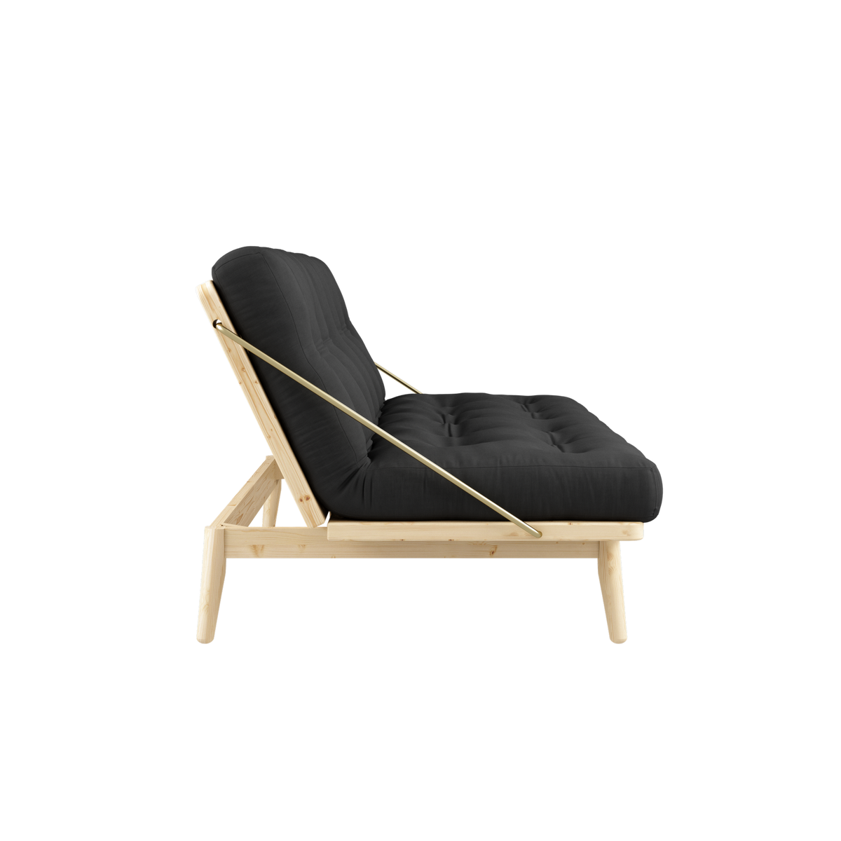 FOLK CLEAR LACQUERED W. 5-LAYER MIXED MATTRESS DARK GREY