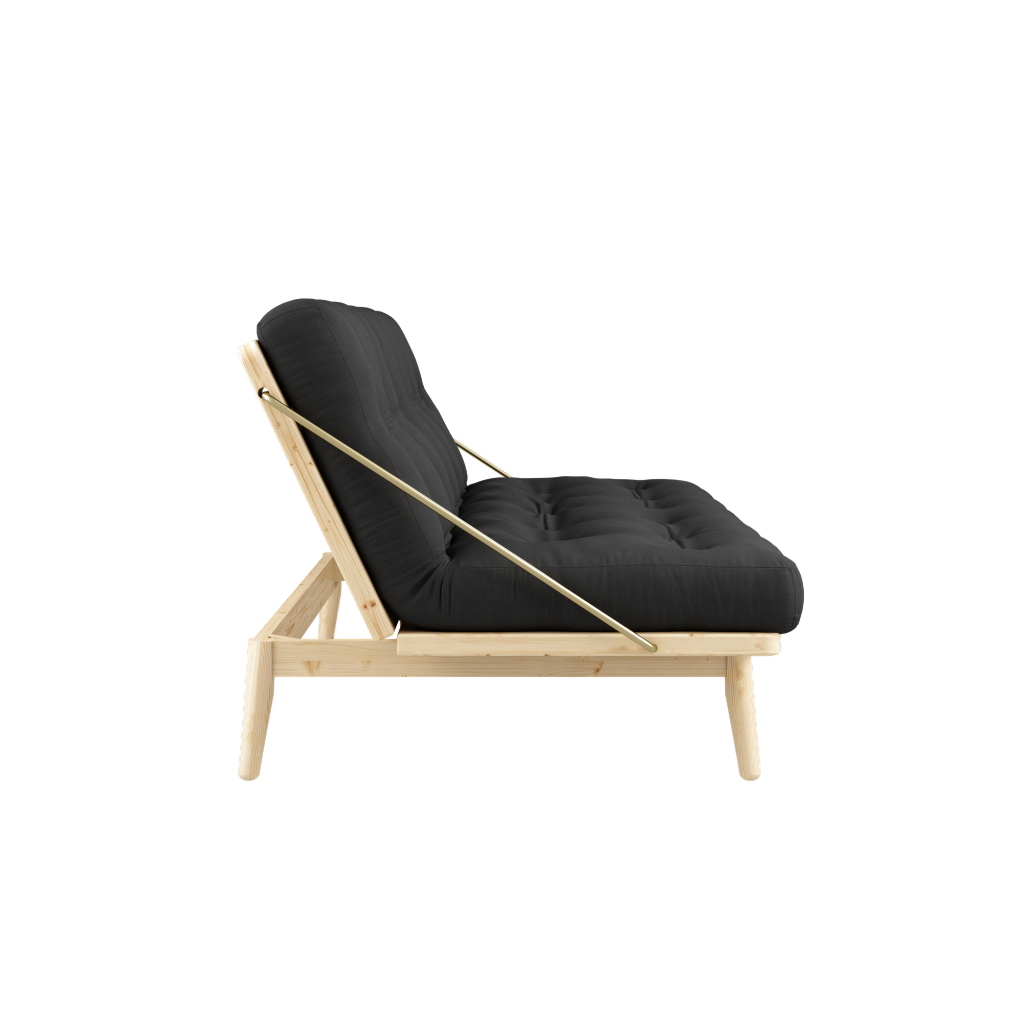 FOLK CLEAR LACQUERED W. 5-LAYER MIXED MATTRESS DARK GREY