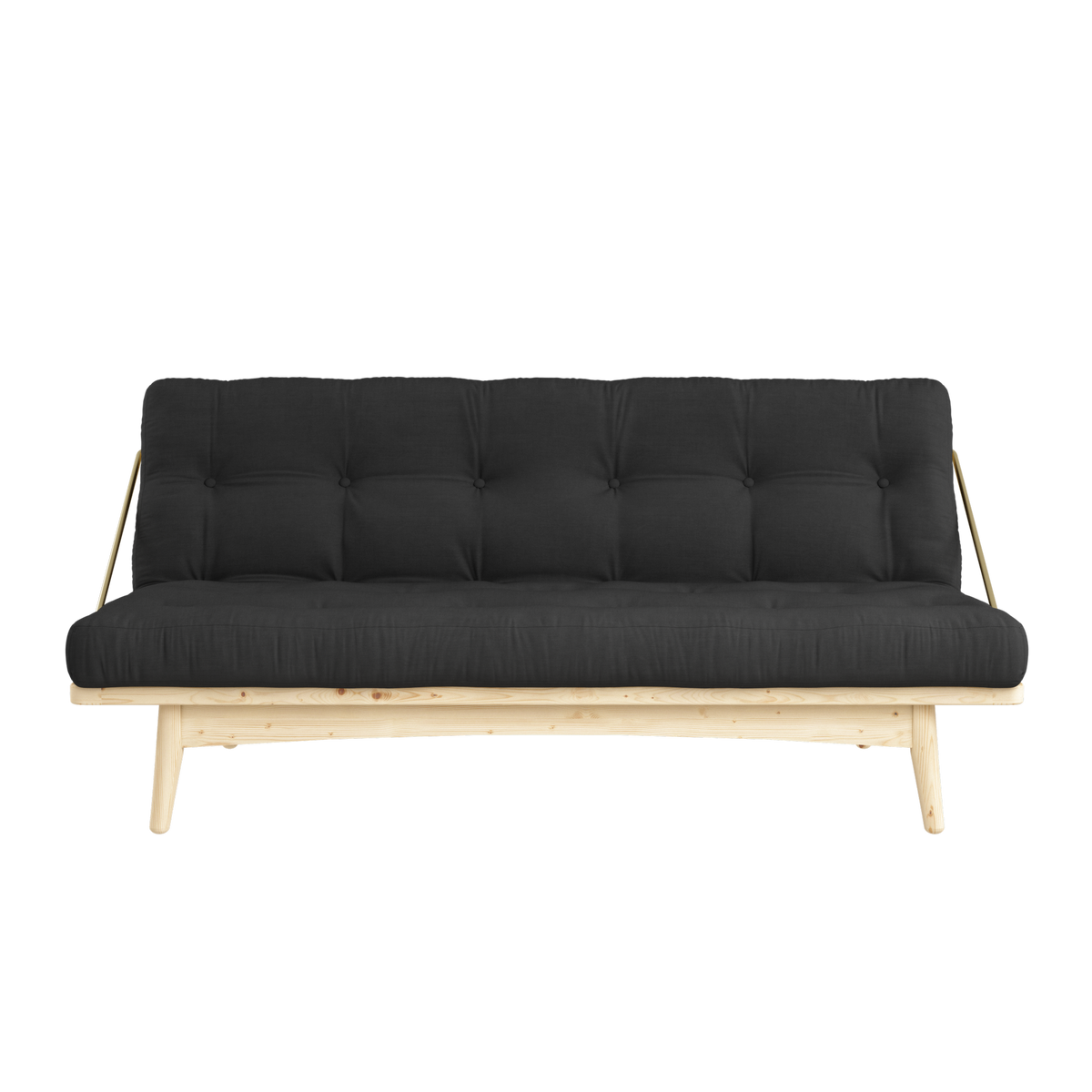 FOLK CLEAR LACQUERED W. 5-LAYER MIXED MATTRESS DARK GREY