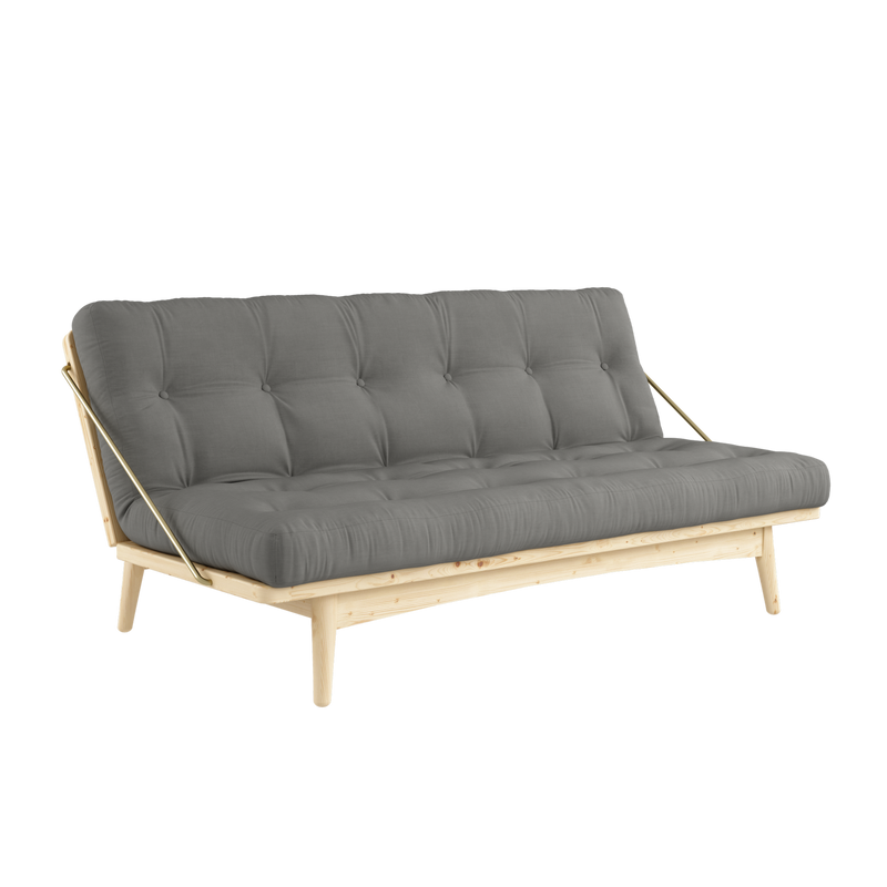 FOLK CLEAR LACQUERED W. 5-LAYER MIXED MATTRESS GREY