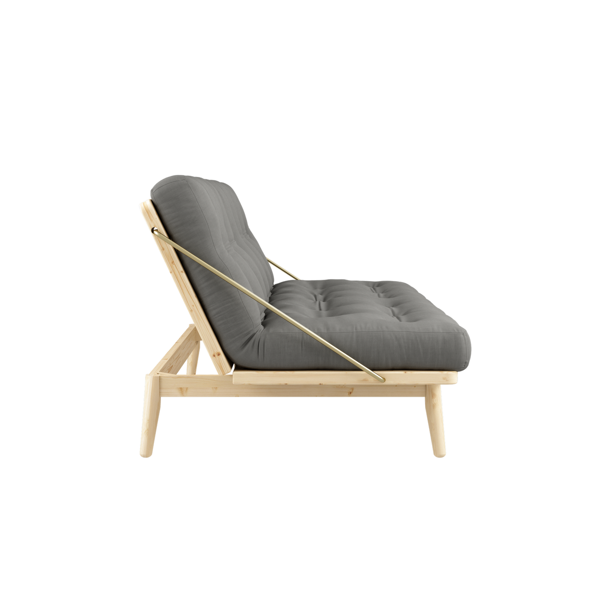 FOLK CLEAR LACQUERED W. 5-LAYER MIXED MATTRESS GREY