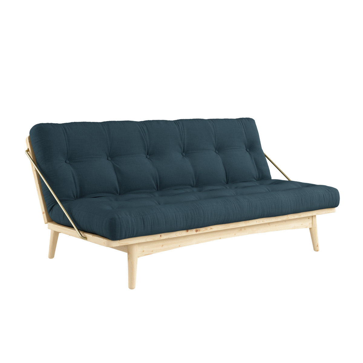 FOLK CLEAR LACQUERED W. 5-LAYER MIXED MATTRESS PETROL BLUE