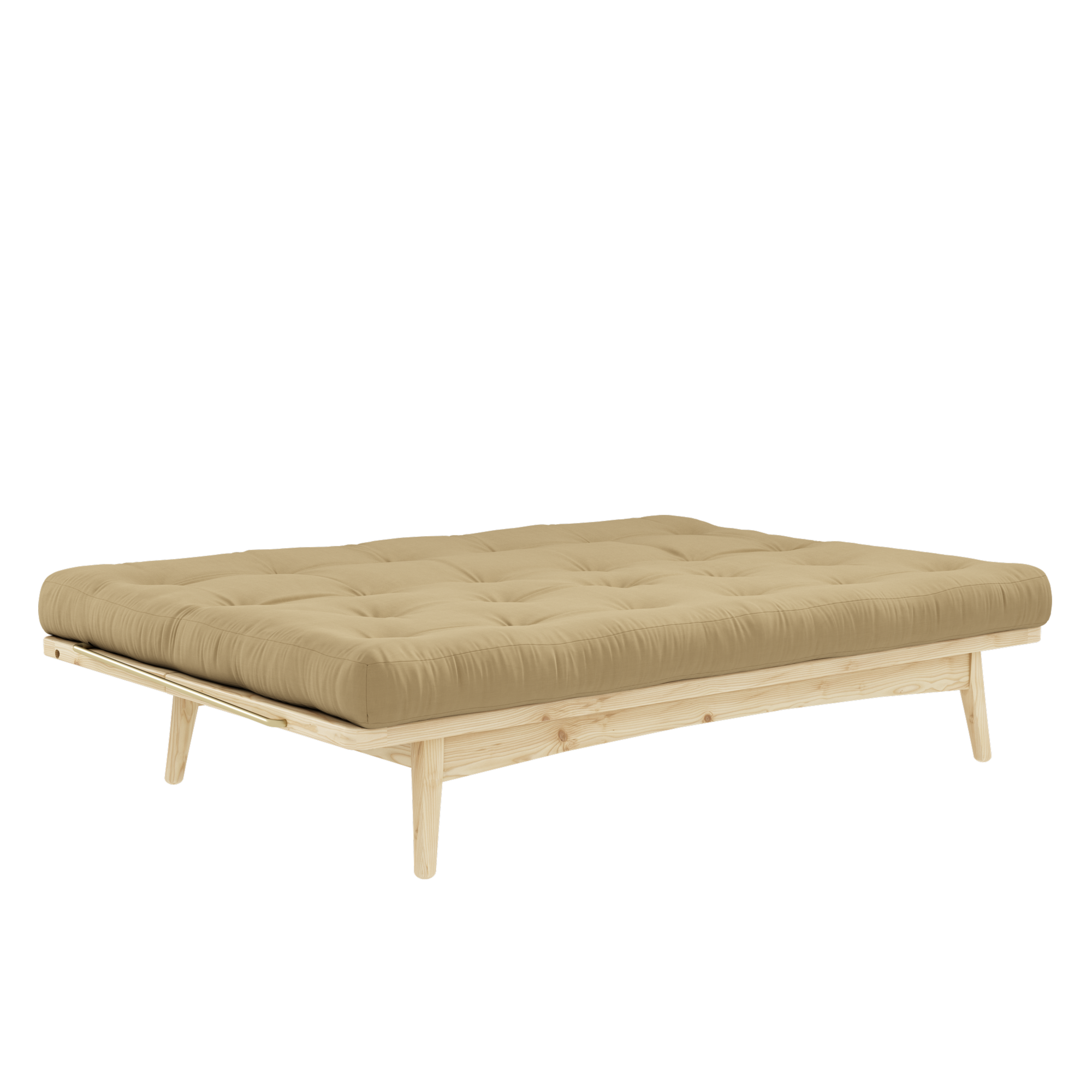 FOLK CLEAR LACQUERED W. 5-LAYER MIXED MATTRESS WHEAT BEIGE