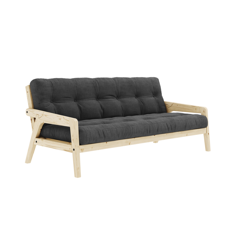 GRAB CLEAR LACQUERED W. 5-LAYER MIXED MATTRESS CHARCOAL