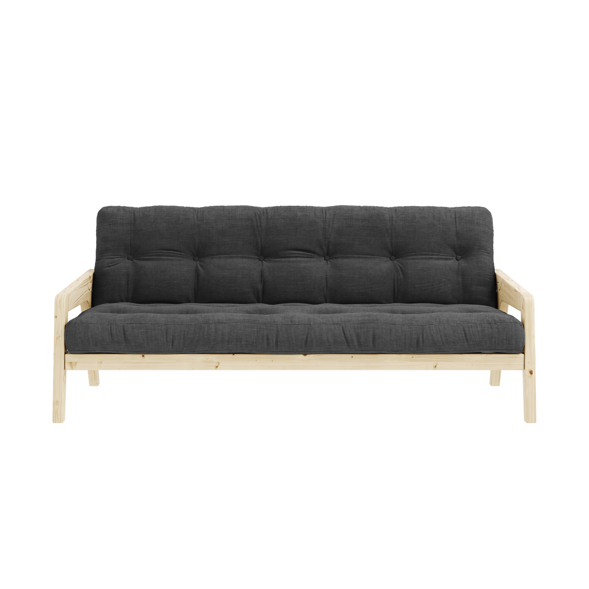 GRAB CLEAR LACQUERED W. 5-LAYER MIXED MATTRESS CHARCOAL
