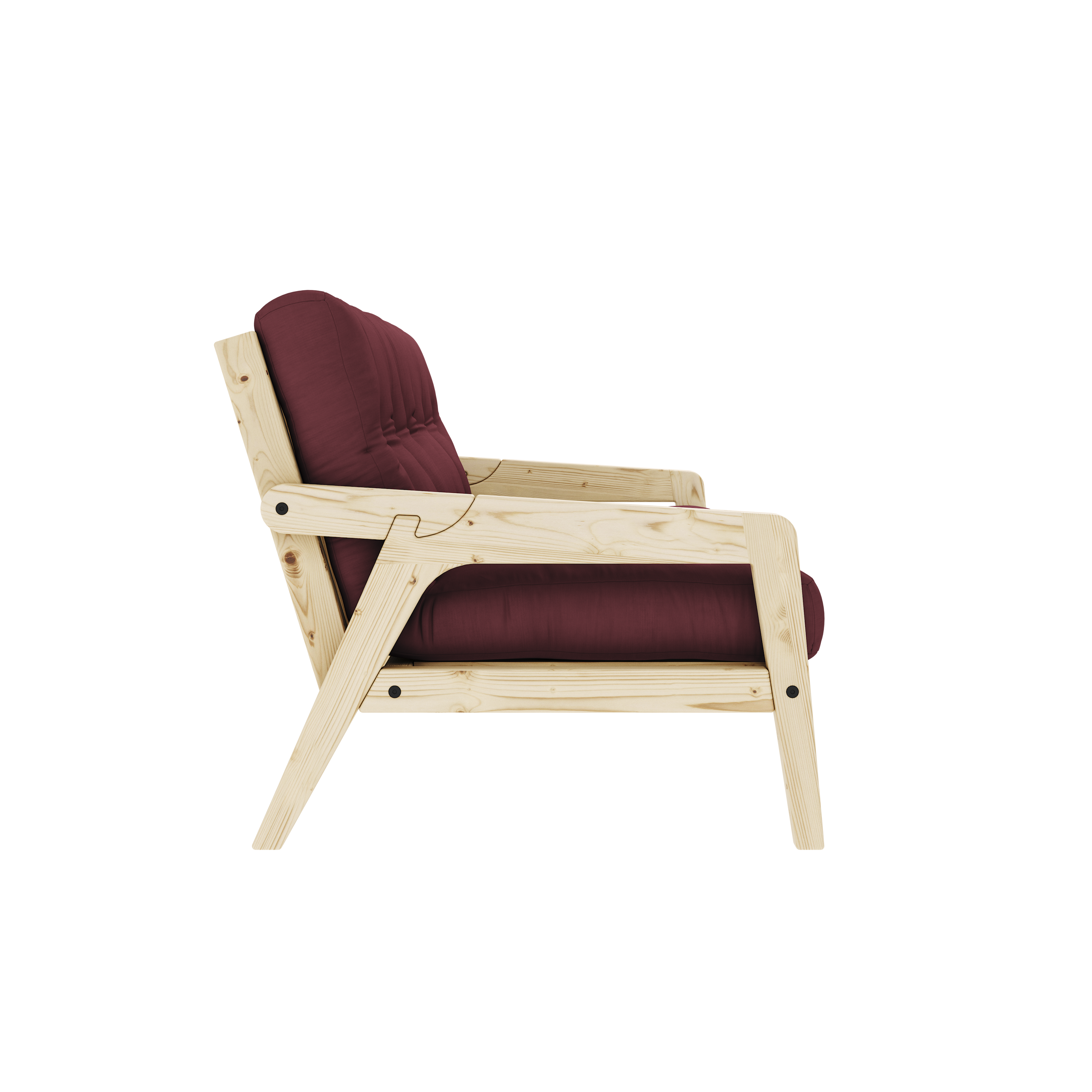 GRAB CLEAR LACQUERED W. 5-LAYER MIXED MATTRESS BORDEAUX