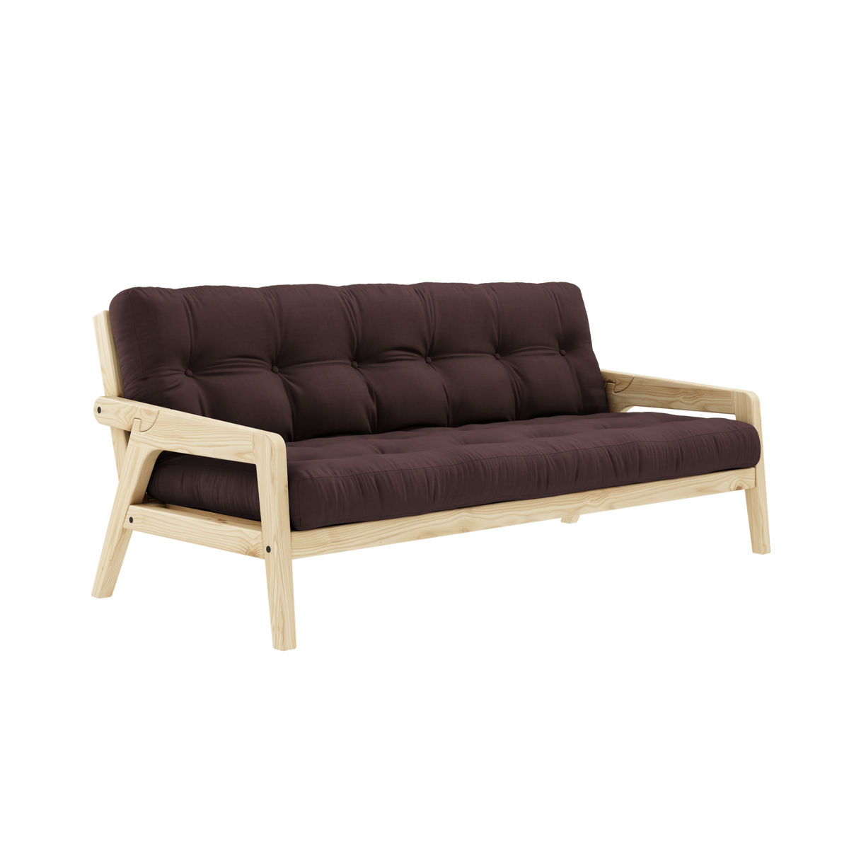 GRAB CLEAR LACQUERED W. 5-LAYER MIXED MATTRESS BROWN