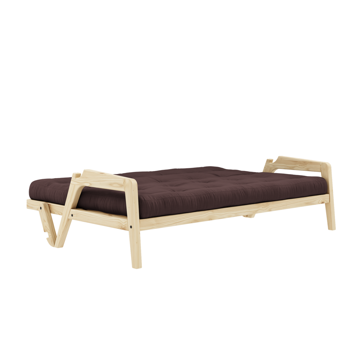 GRAB CLEAR LACQUERED W. 5-LAYER MIXED MATTRESS BROWN
