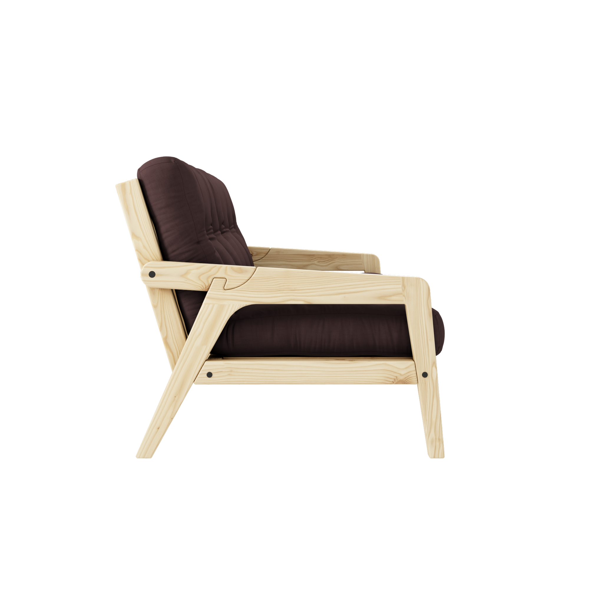 GRAB CLEAR LACQUERED W. 5-LAYER MIXED MATTRESS BROWN