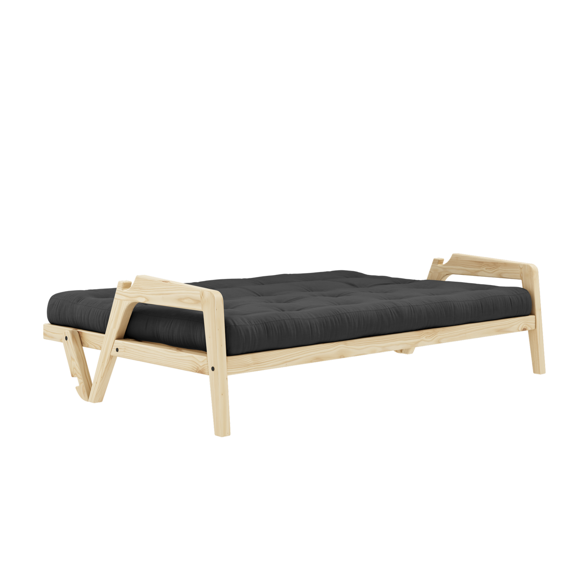 GRAB CLEAR LACQUERED W. 5-LAYER MIXED MATTRESS DARK GREY