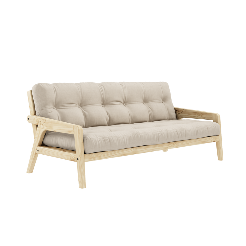 GRAB CLEAR LACQUERED W. 5-LAYER MIXED MATTRESS BEIGE