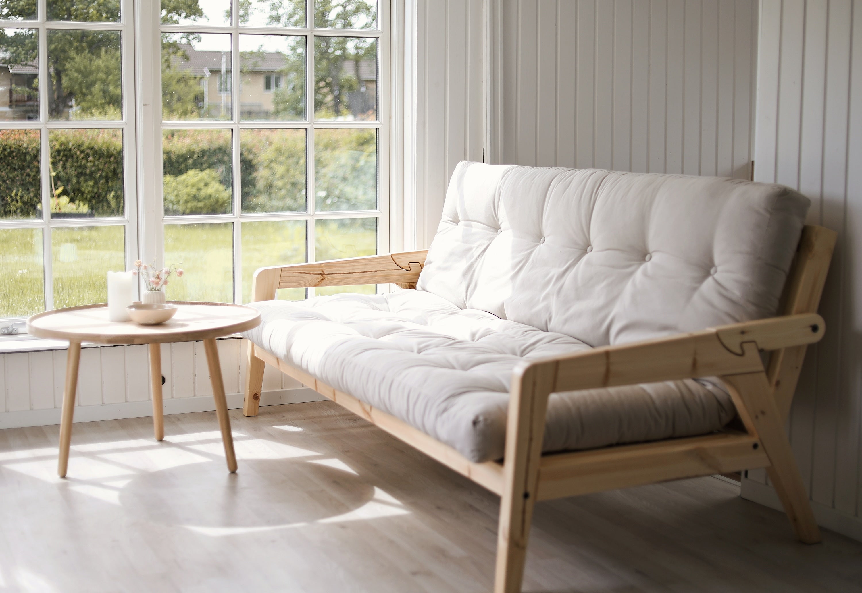 GRAB CLEAR LACQUERED W. 5-LAYER MIXED MATTRESS GREY