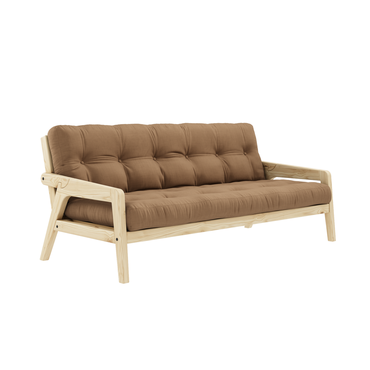 GRAB CLEAR LACQUERED W. 5-LAYER MIXED MATTRESS MOCCA
