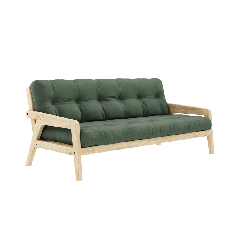 GRAB CLEAR LACQUERED W. 5-LAYER MIXED MATTRESS OLIVE GREEN