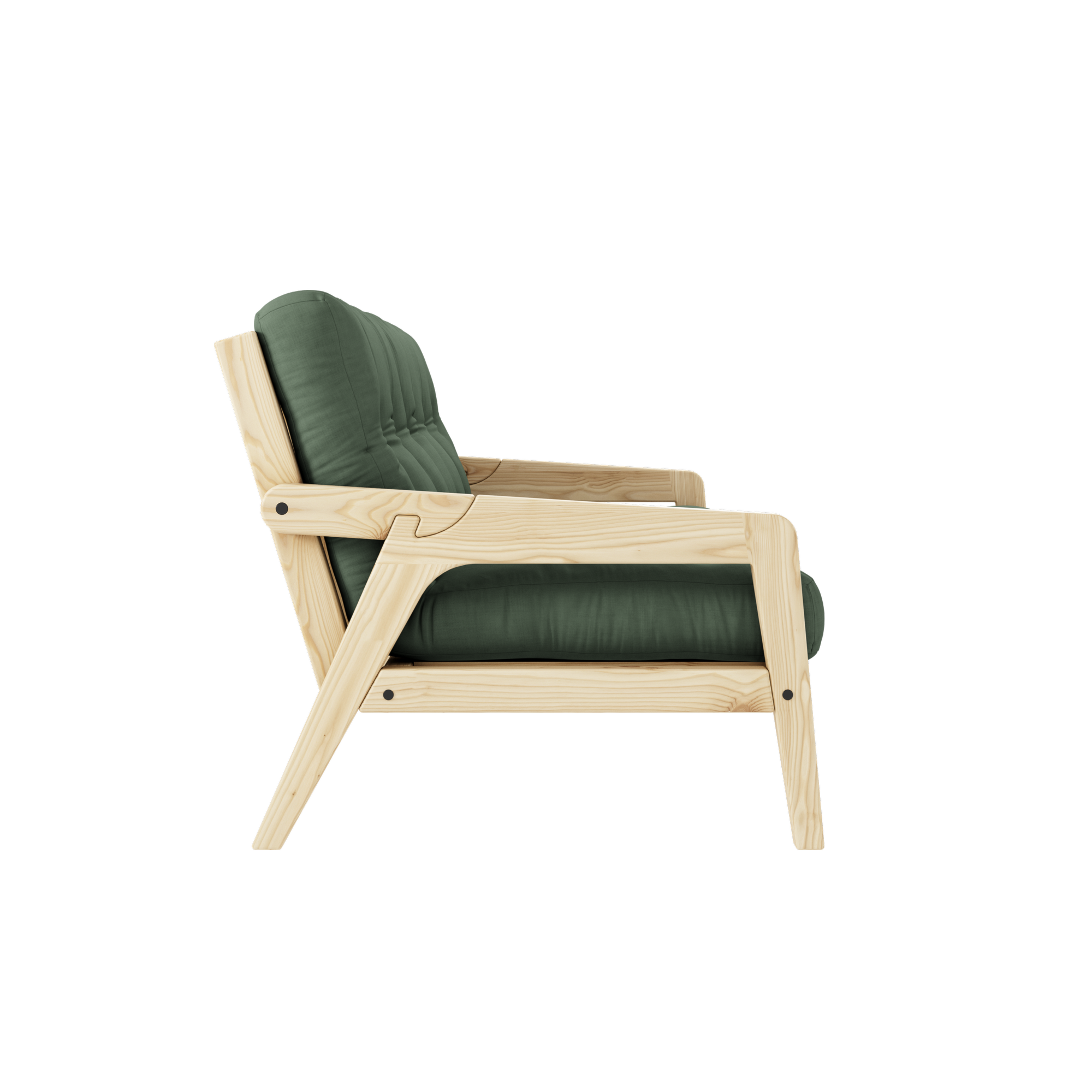 GRAB CLEAR LACQUERED W. 5-LAYER MIXED MATTRESS OLIVE GREEN