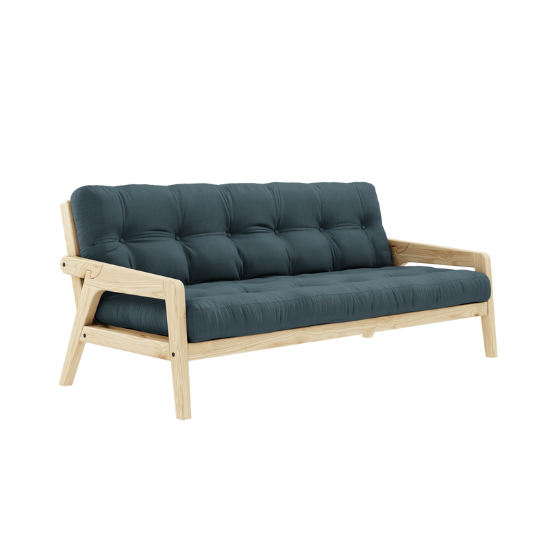 GRAB CLEAR LACQUERED W. 5-LAYER MIXED MATTRESS PETROL BLUE