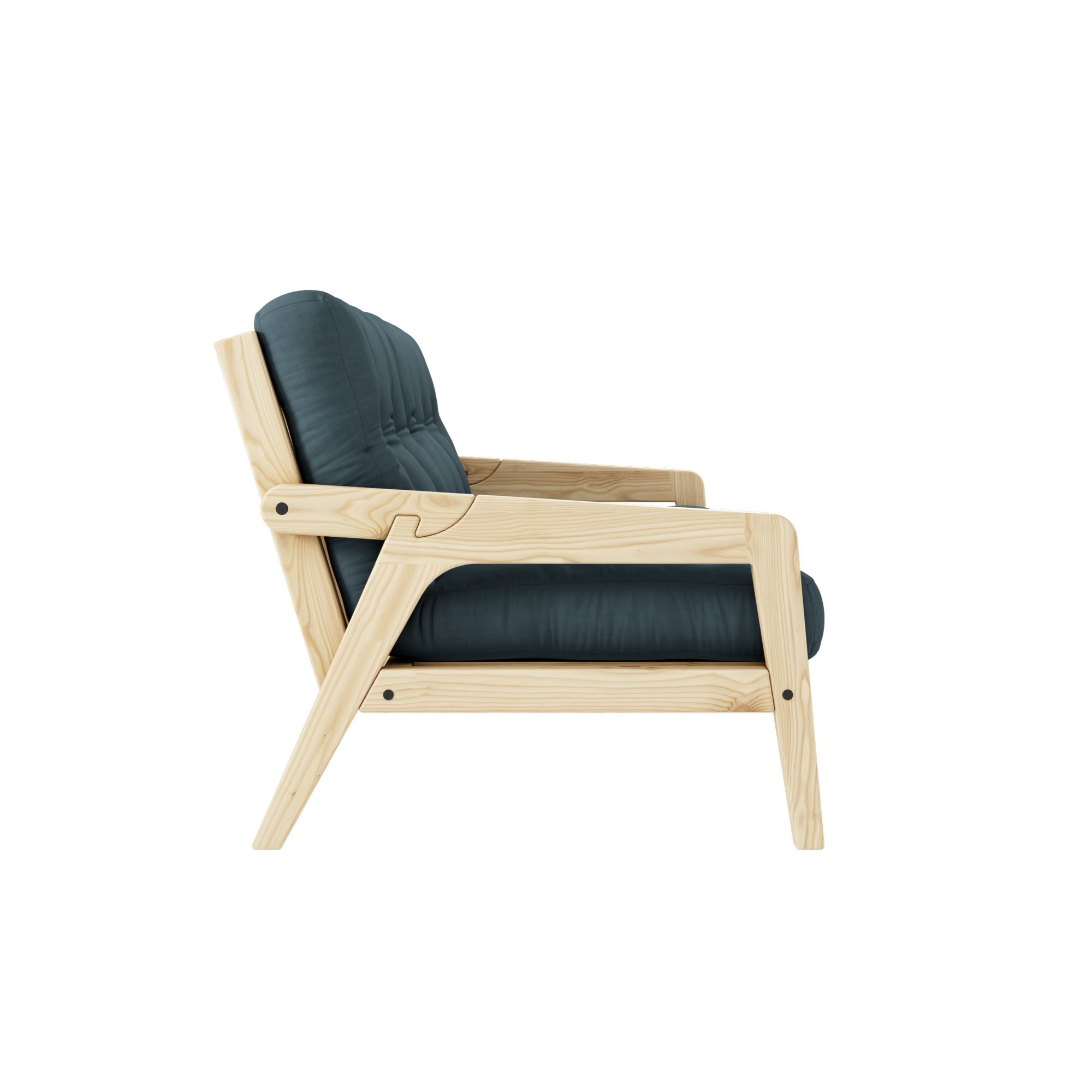 GRAB CLEAR LACQUERED W. 5-LAYER MIXED MATTRESS PETROL BLUE