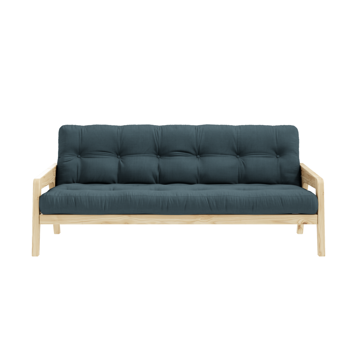 GRAB CLEAR LACQUERED W. 5-LAYER MIXED MATTRESS PETROL BLUE