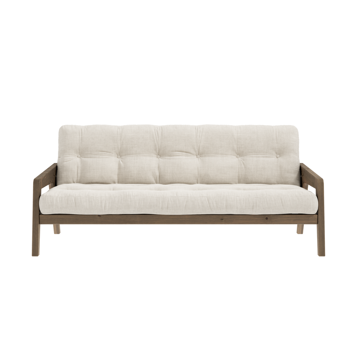 GRAB CAROB BROWN LACQUERED W. 5-LAYER MIXED MATTRESS IVORY