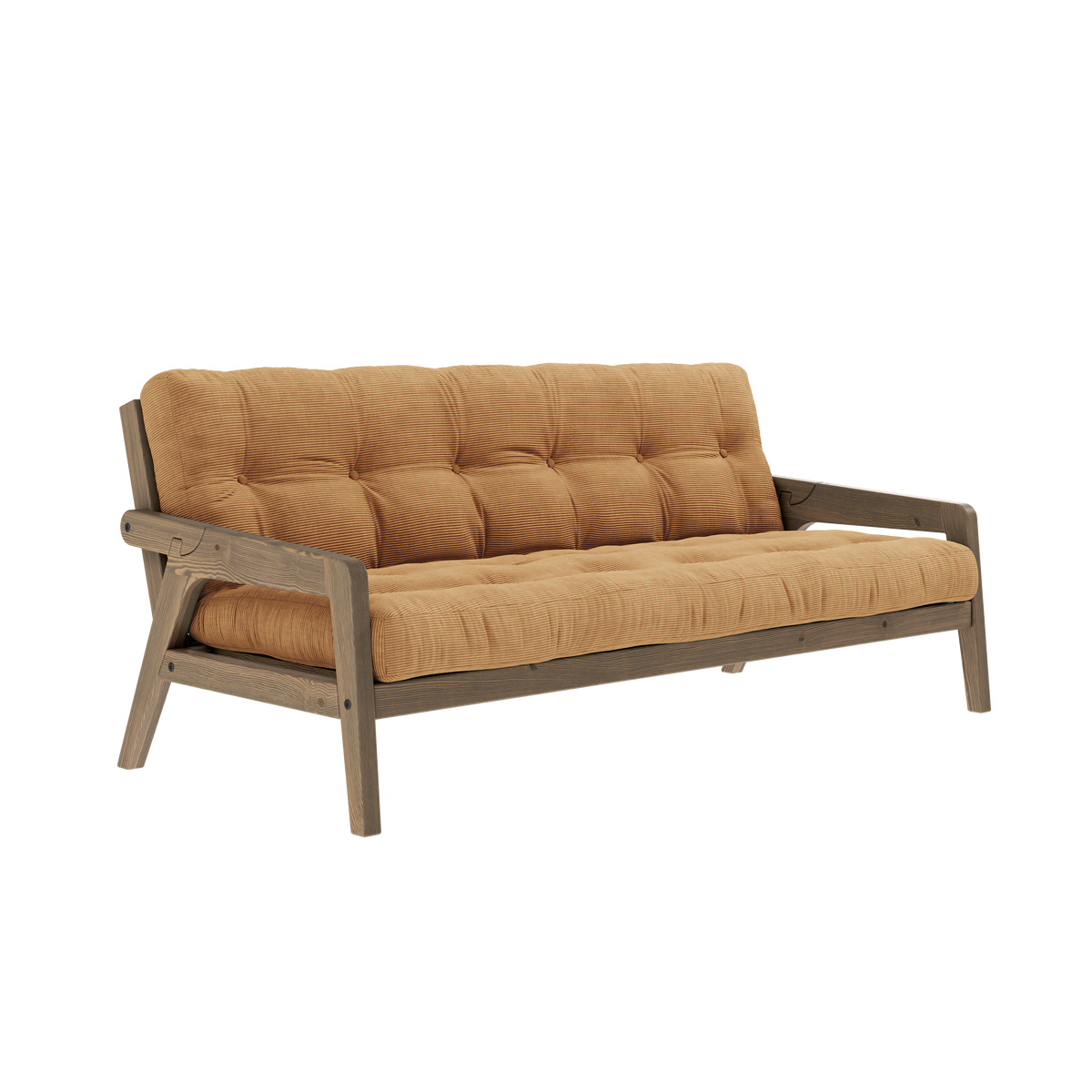 GRAB CAROB BROWN LACQUERED W. 5-LAYER MIXED MATTRESS FUDGE BROWN