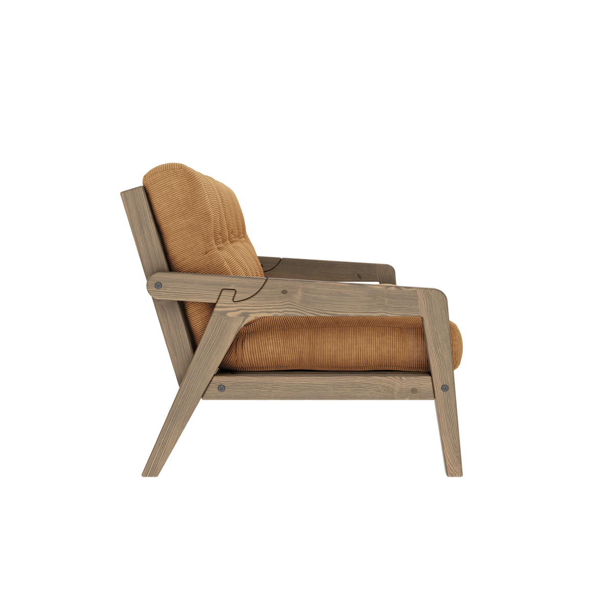 GRAB CAROB BROWN LACQUERED W. 5-LAYER MIXED MATTRESS FUDGE BROWN