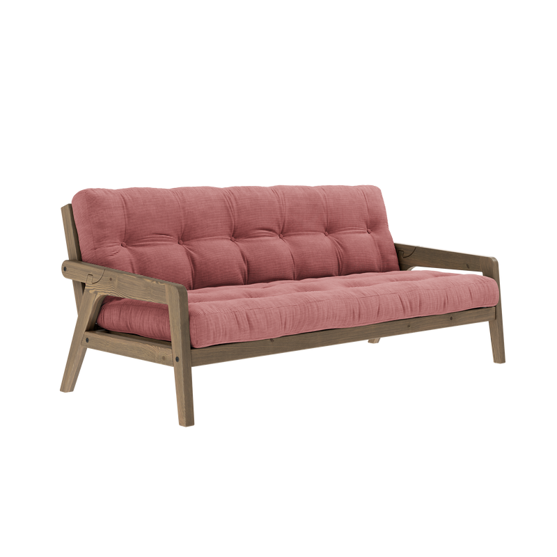 GRAB CAROB BROWN LACQUERED W. 5-LAYER MIXED MATTRESS SORBET PINK