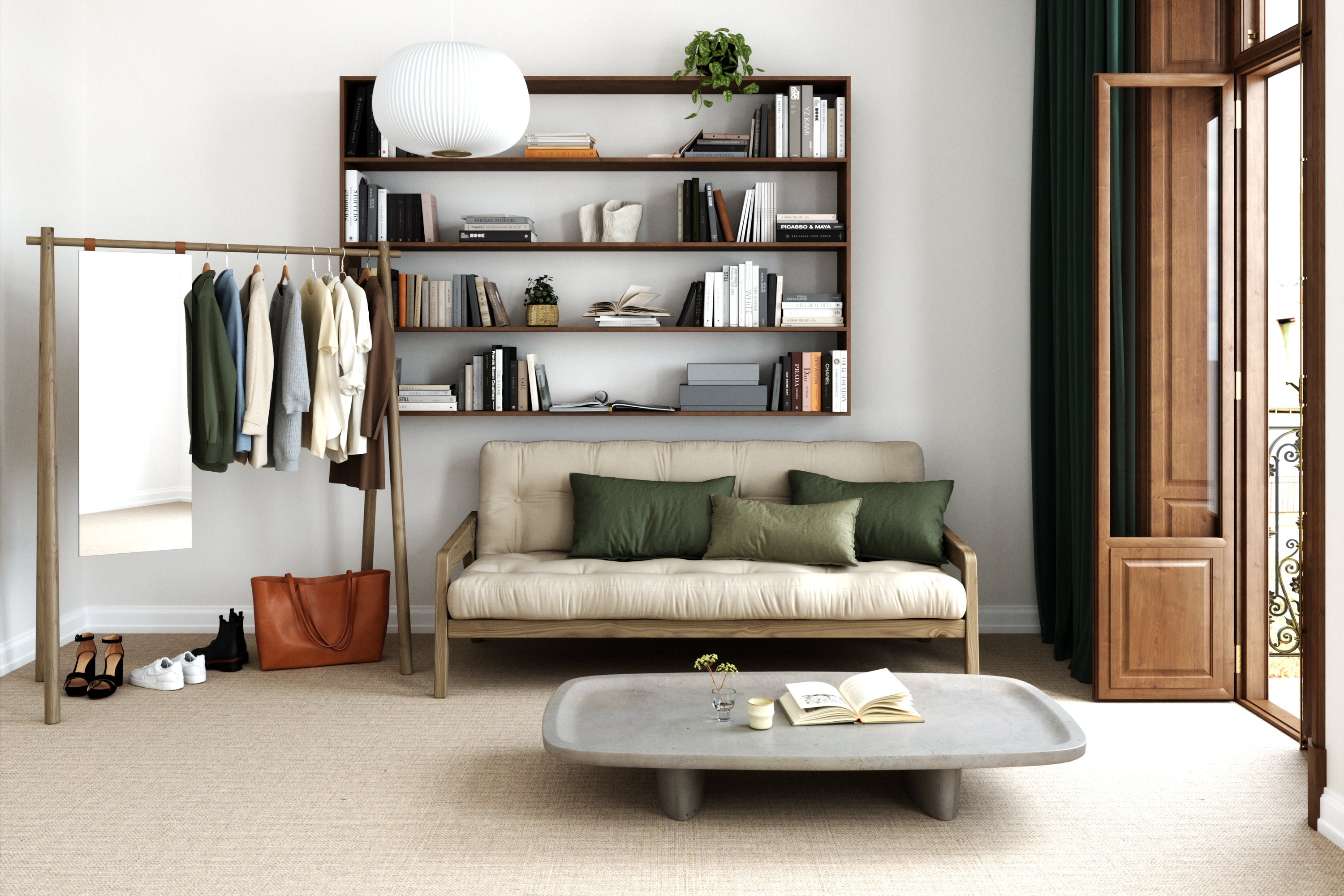 GRAB CAROB BROWN LACQUERED W. 5-LAYER MIXED MATTRESS HONEY