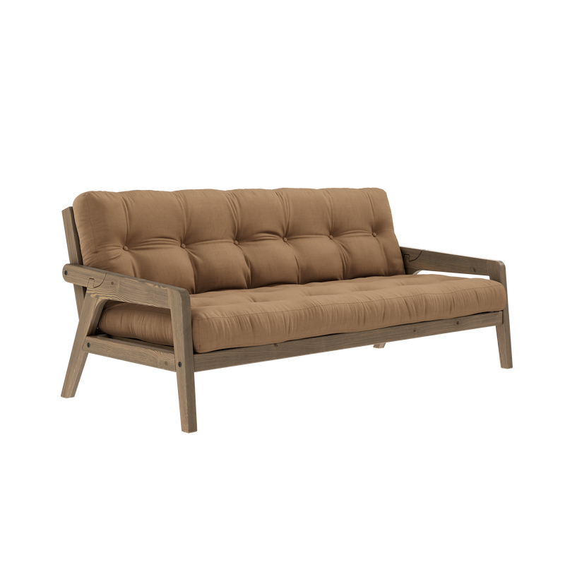 GRAB CAROB BROWN LACQUERED W. 5-LAYER MIXED MATTRESS MOCCA