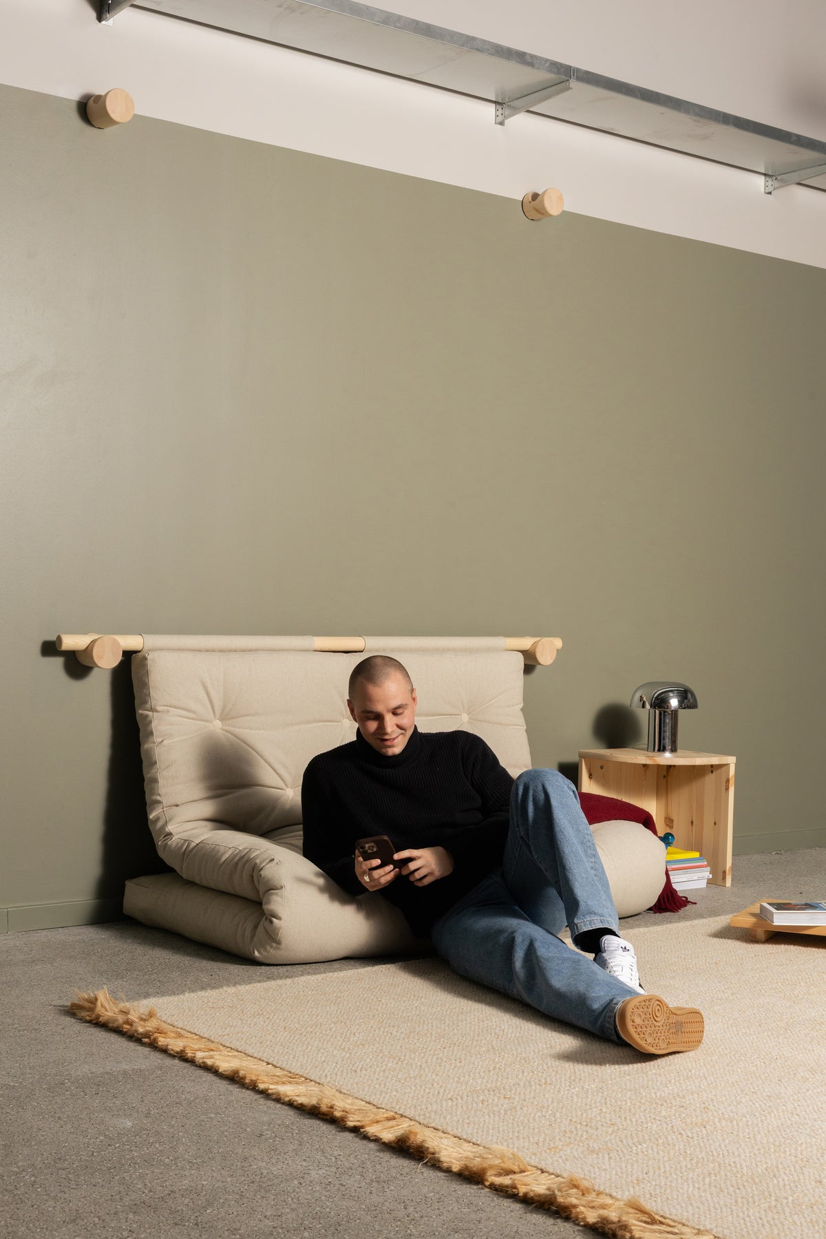HOOKED RAW 135 x 200 W. BRAVO MATTRESS MOCCA