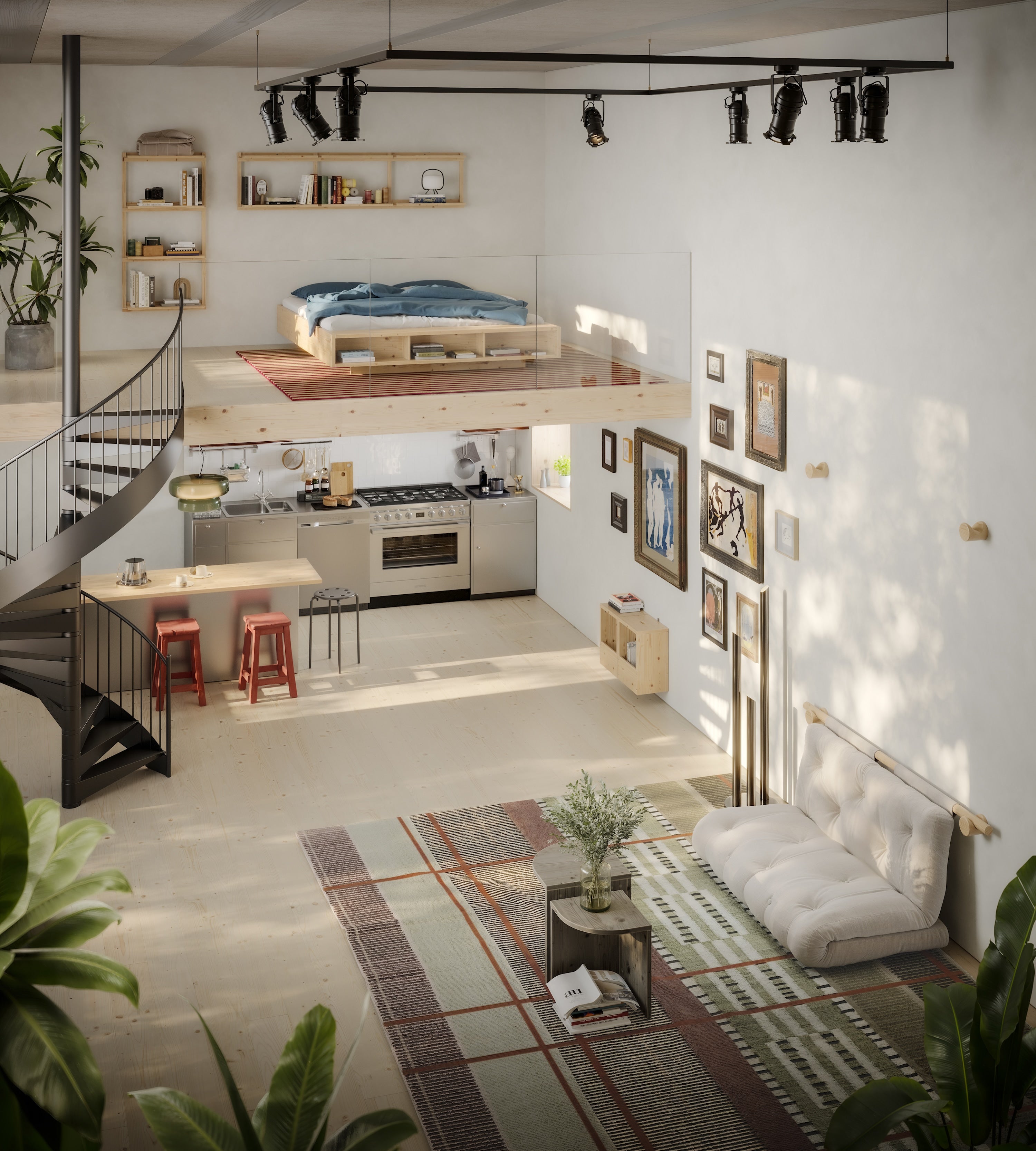 HOOKED RAW 135 X 200 W. BRAVO MATTRESS IVORY