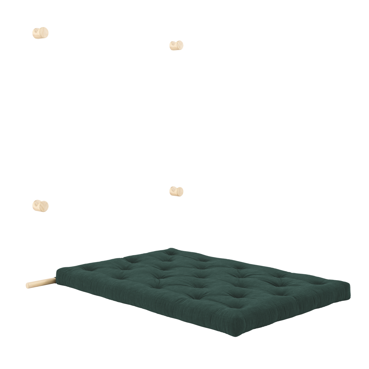 HOOKED RAW 135 x 200 W. BRAVO MATTRESS SEAWEED