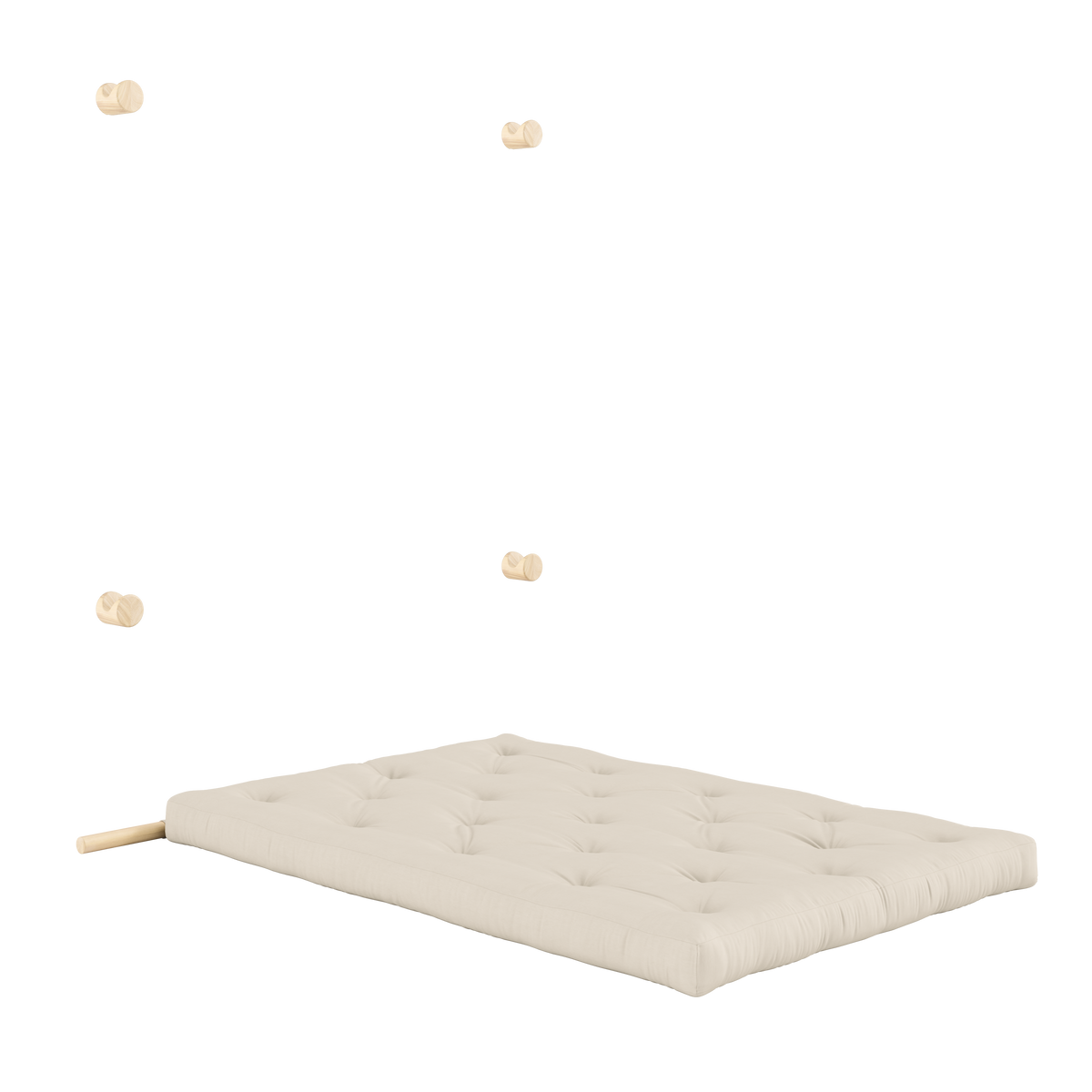 HOOKED RAW 135 x 200 W. BRAVO MATTRESS BEIGE