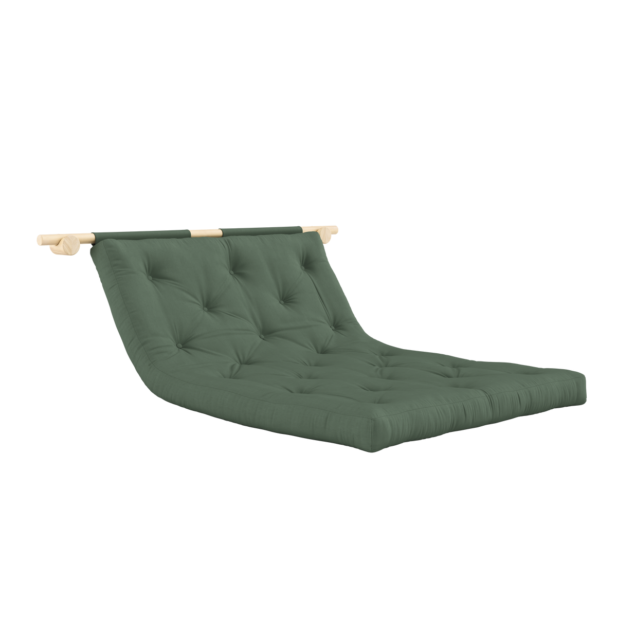 HOOKED RAW 135 x 200 W. BRAVO MATTRESS OLIVE GREEN