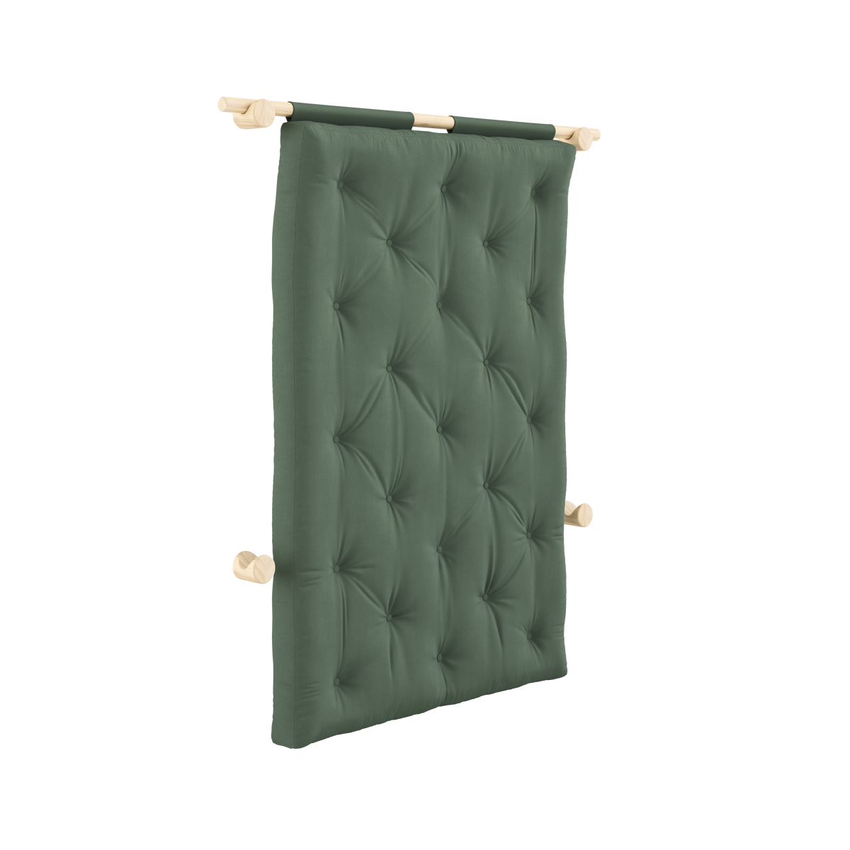 HOOKED RAW 135 x 200 W. BRAVO MATTRESS OLIVE GREEN