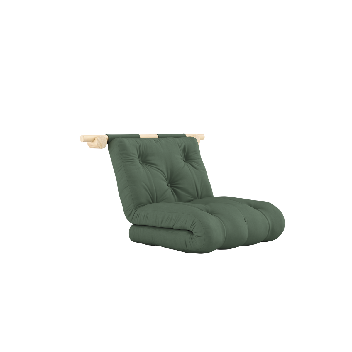 HOOKED RAW 75 x 200 W. BRAVO MATTRESS OLIVE GREEN