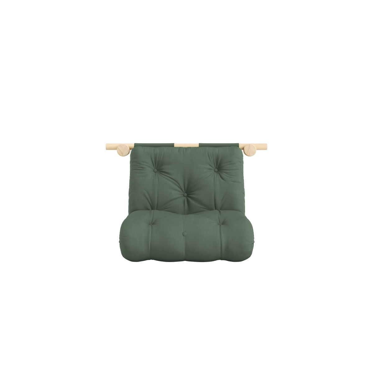 HOOKED RAW 75 x 200 W. BRAVO MATTRESS OLIVE GREEN