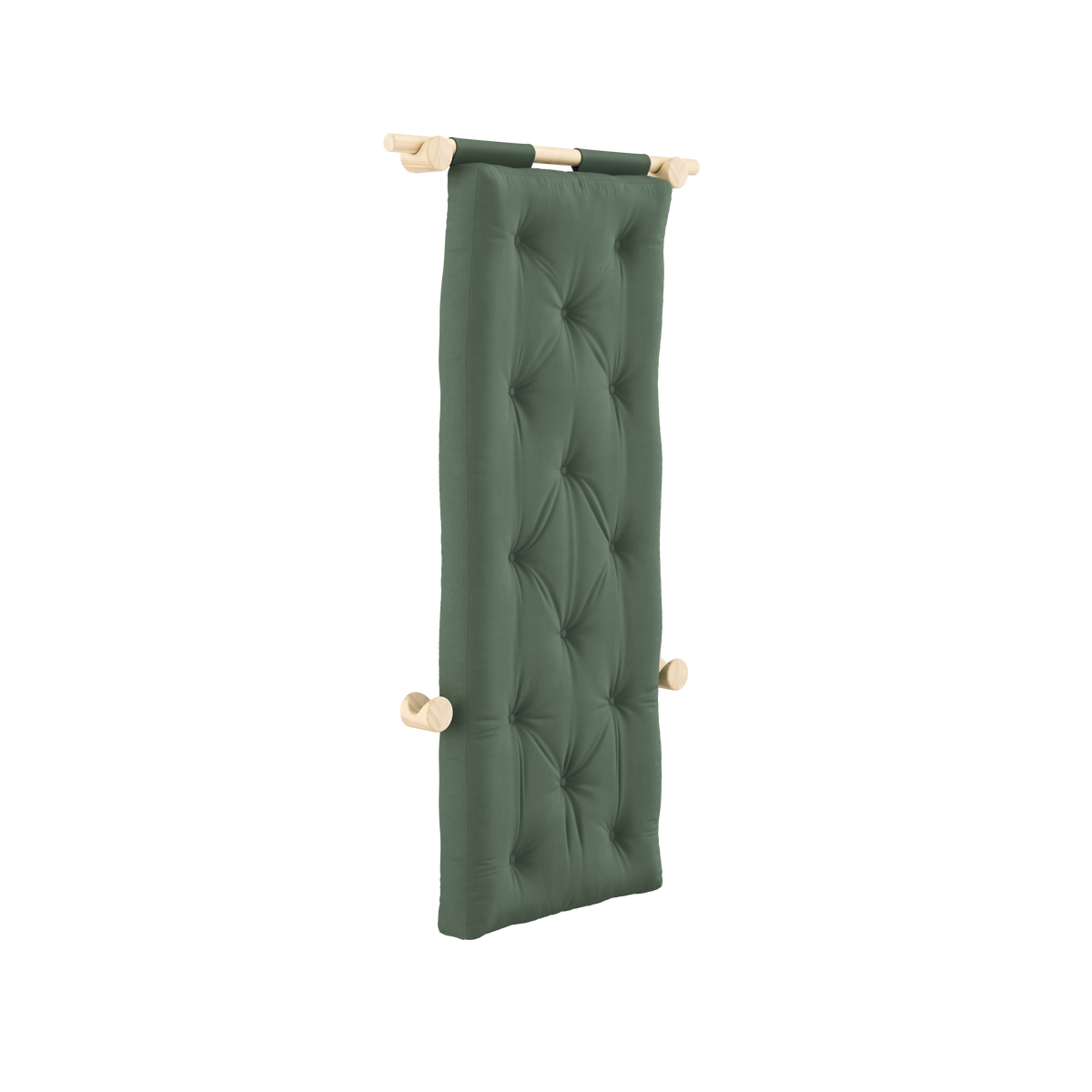 HOOKED RAW 75 x 200 W. BRAVO MATTRESS OLIVE GREEN