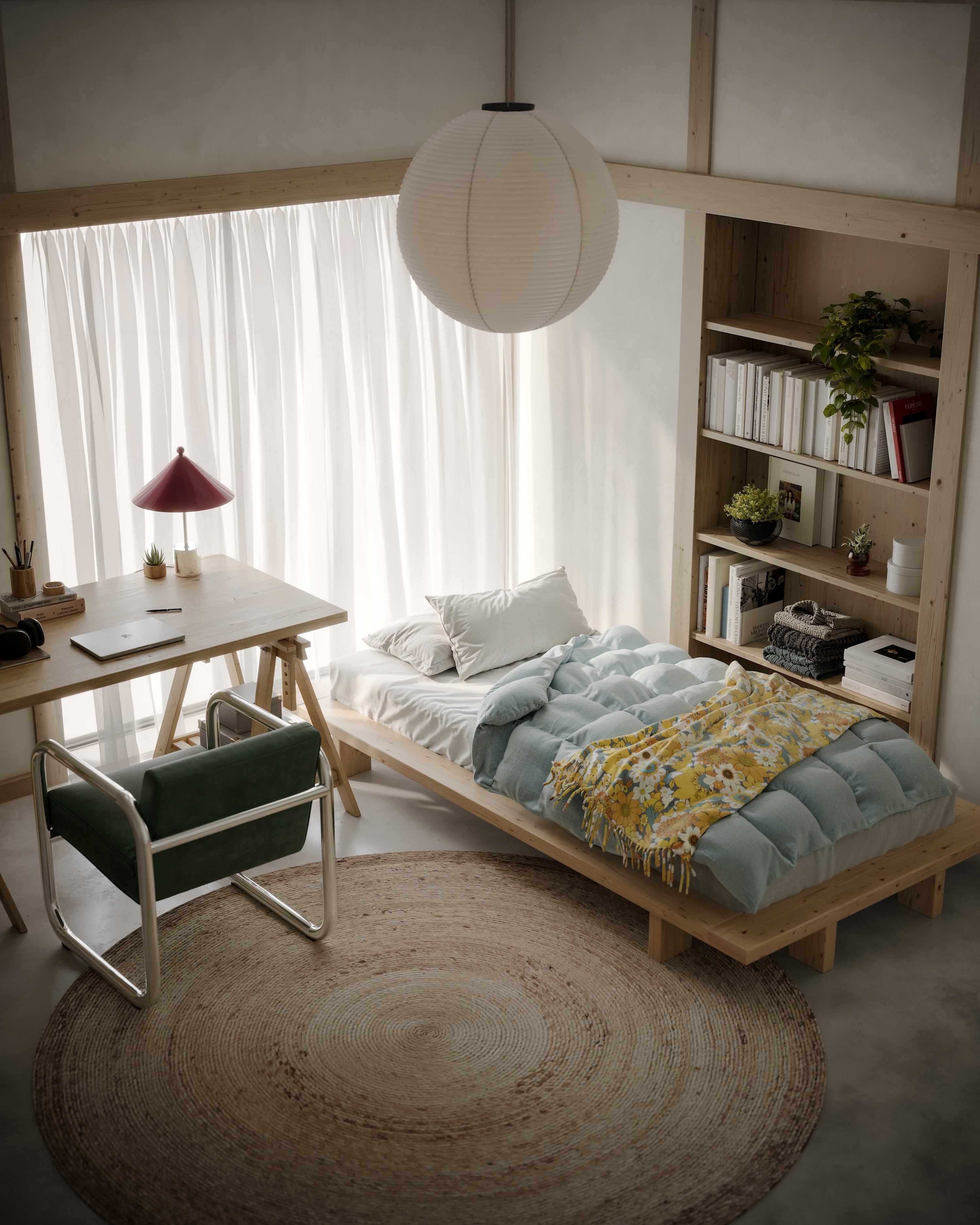 JAPAN BED CAROB BROWN 90 X 200